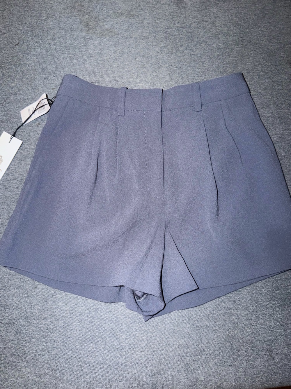NWT Babaton Pleated Mini Shorts - Slate Blue